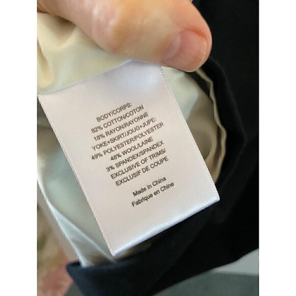 Tory Burch Tweed Wool Sheath Dress size 10 Black Off White Shift - Picture 13 of 14